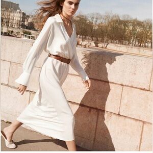 New! Zara White Long Sleeve Dress